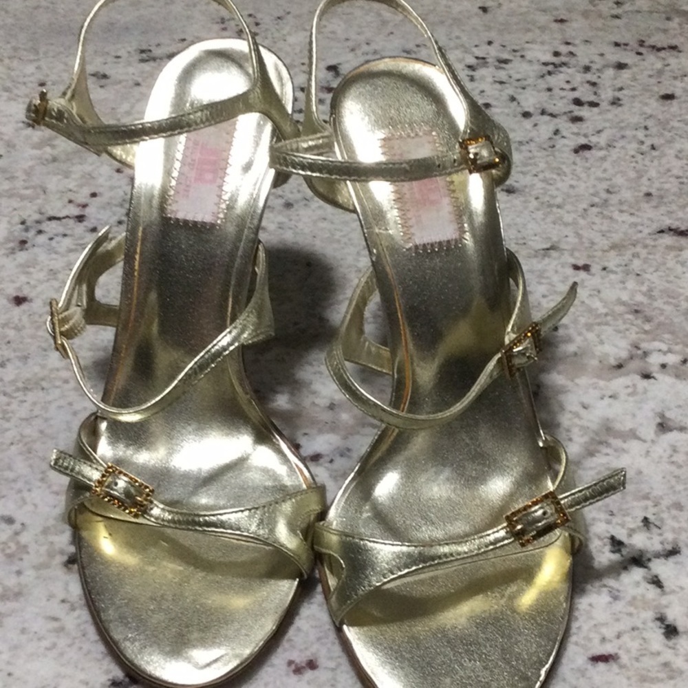 JLo gold three straps heels in 36.5